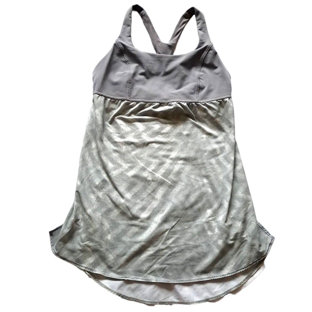 Lululemon | Grey & ziz zag pattern women's athletic tank top